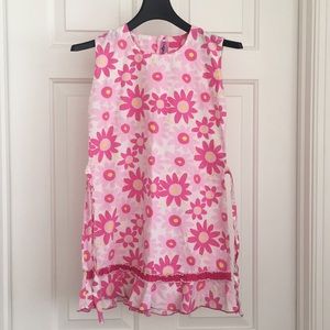 Girls Sundress Pink Sleeveless Floral Comfortable Small Measurements pictures